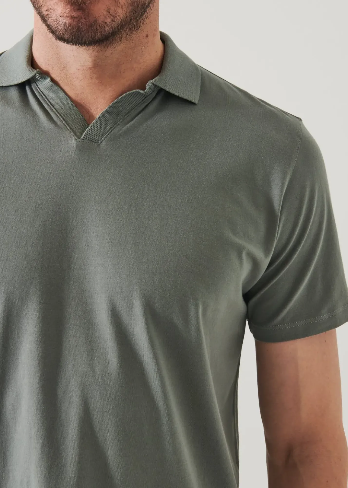 PATRICK ASSARAF Pima Cotton Stretch Open Polo|Men Polos