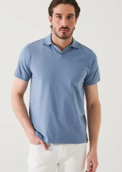 PATRICK ASSARAF Pima Cotton Stretch Open Polo|Men Polos