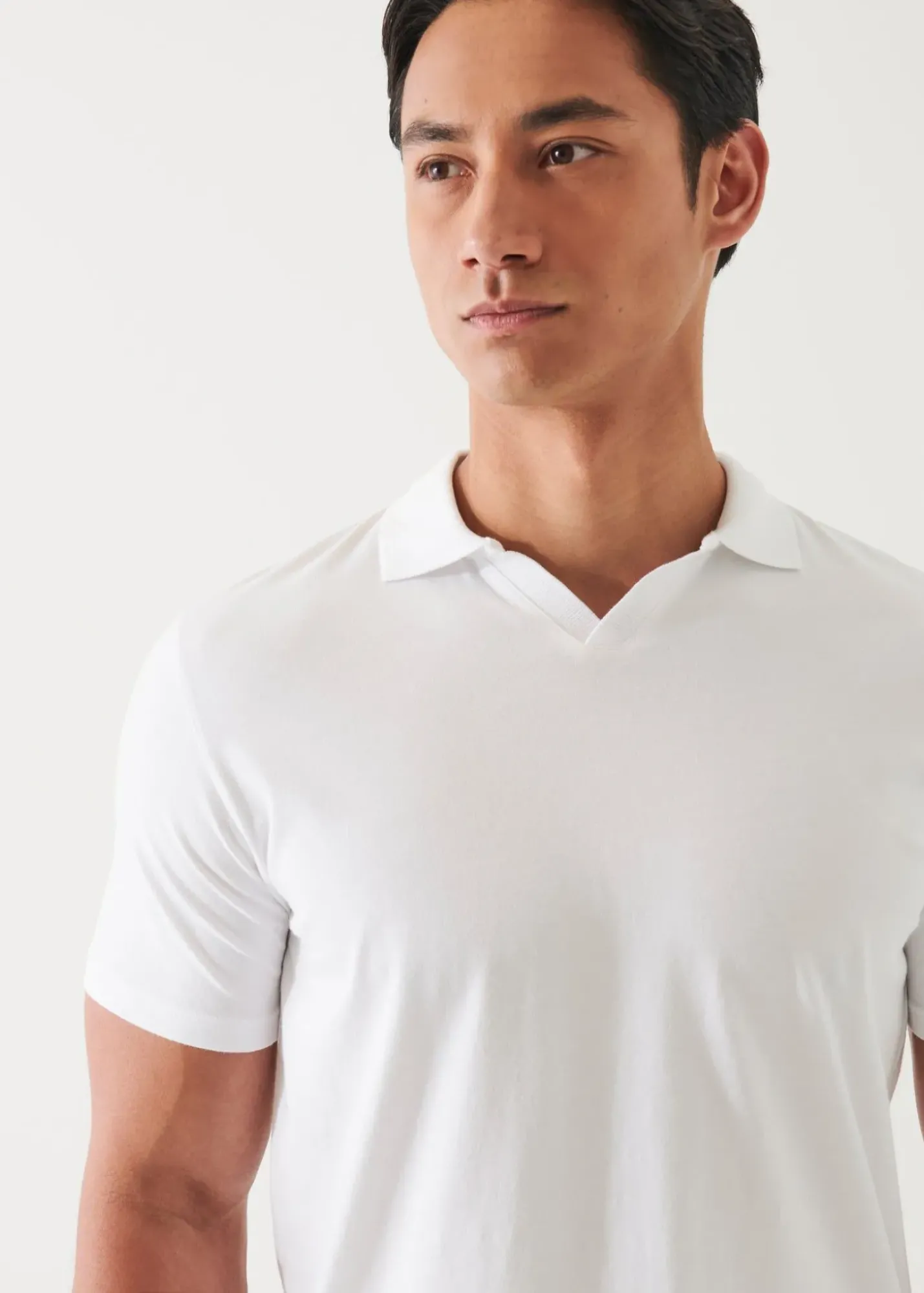 PATRICK ASSARAF Pima Cotton Stretch Open Polo|Men Polos