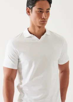 PATRICK ASSARAF Pima Cotton Stretch Open Polo|Men Polos