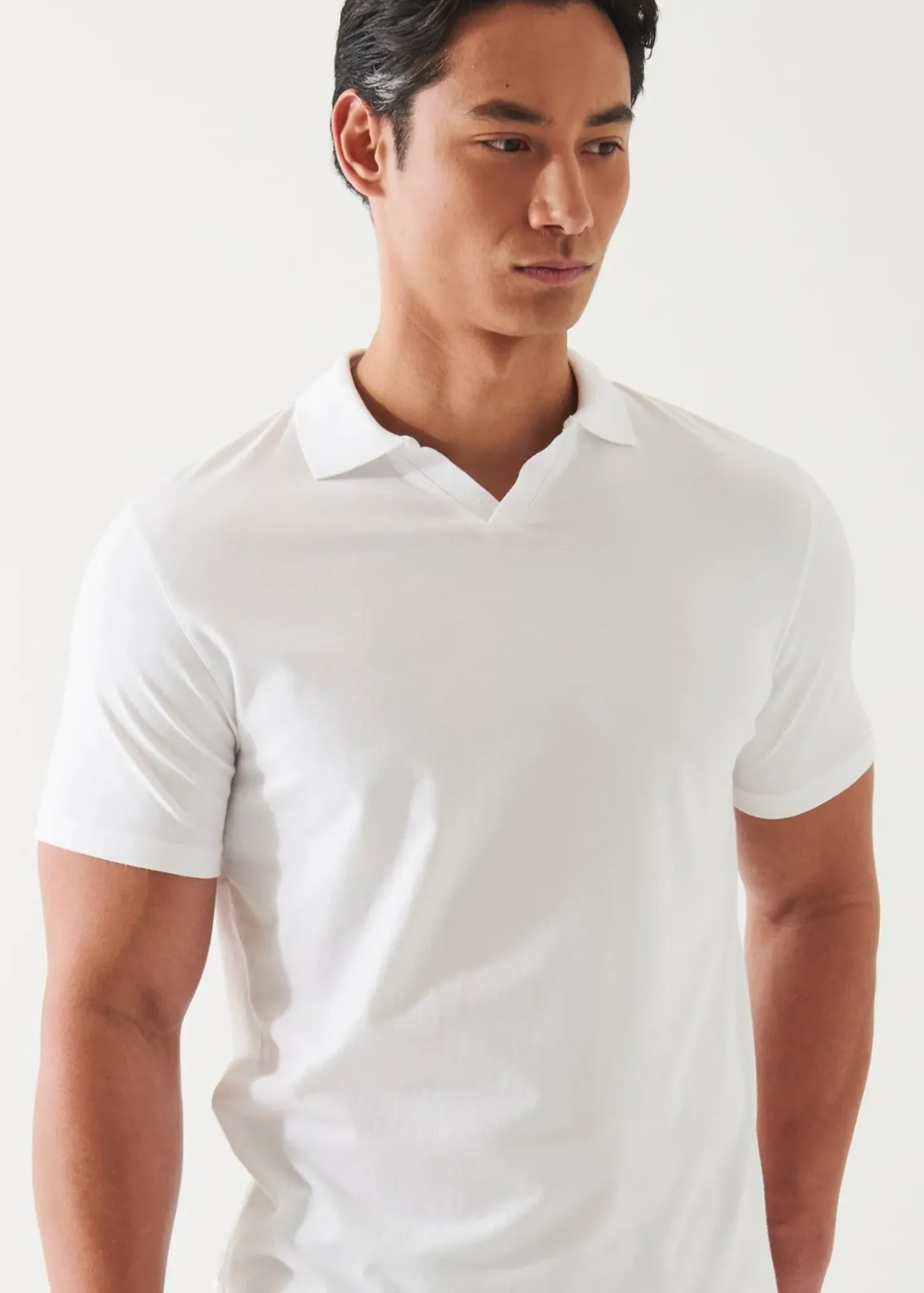 PATRICK ASSARAF Pima Cotton Stretch Open Polo|Men Polos
