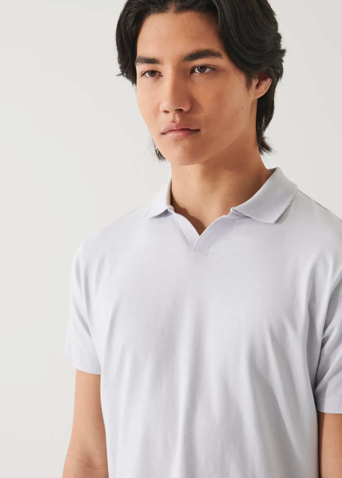 PATRICK ASSARAF Pima Cotton Stretch Open Polo|Men Polos