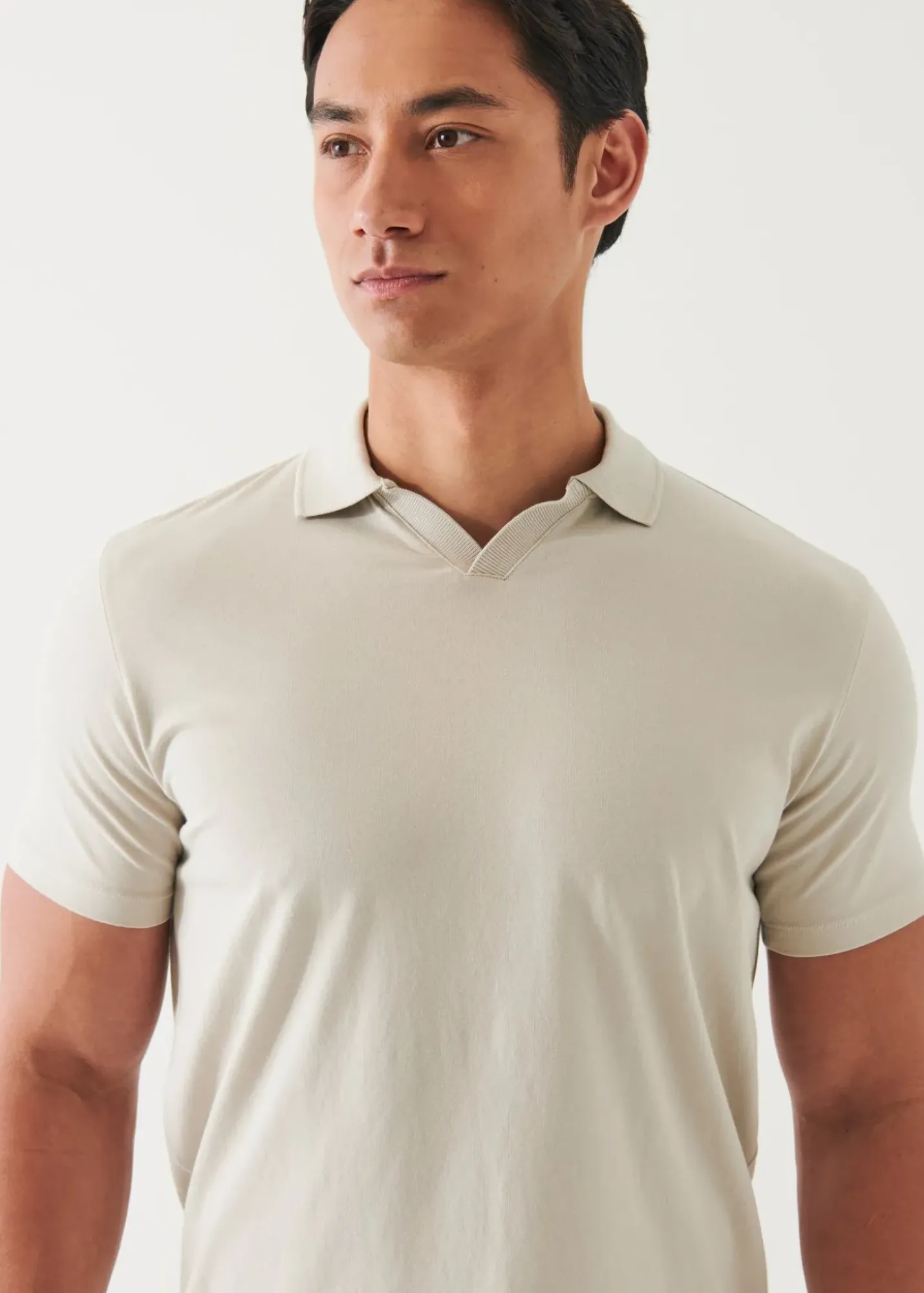 PATRICK ASSARAF Pima Cotton Stretch Open Polo|Men Polos