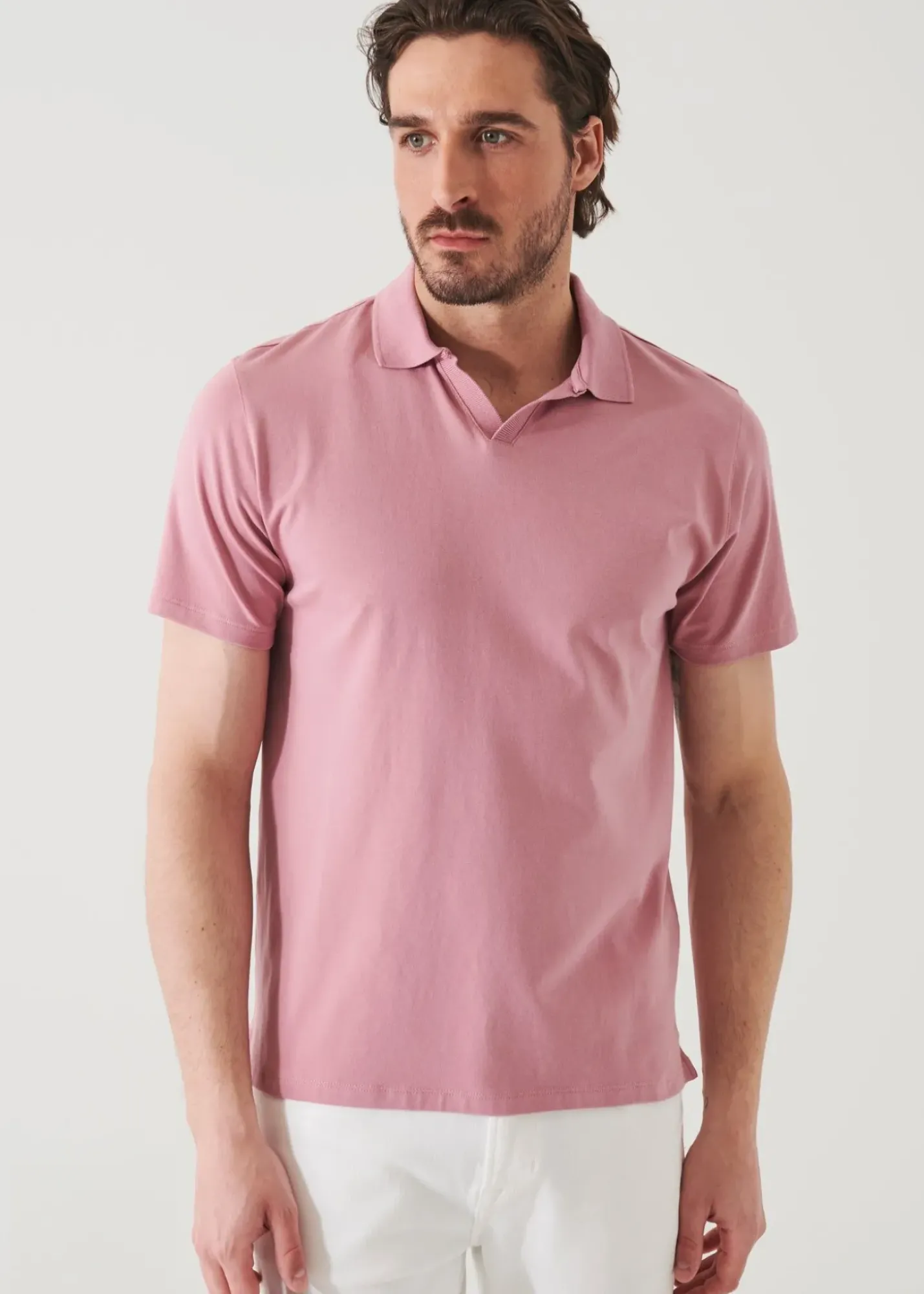 PATRICK ASSARAF Pima Cotton Stretch Open Polo|Men Polos