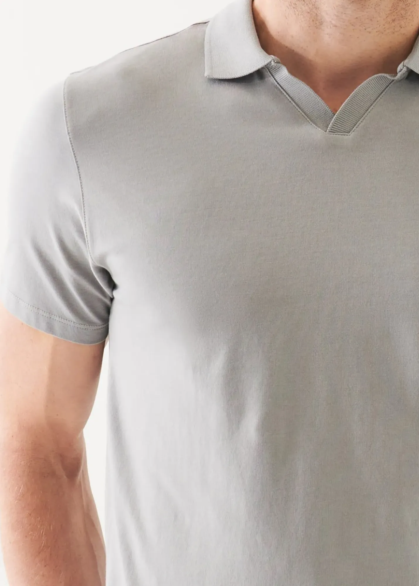 PATRICK ASSARAF Pima Cotton Stretch Open Polo|Men Polos