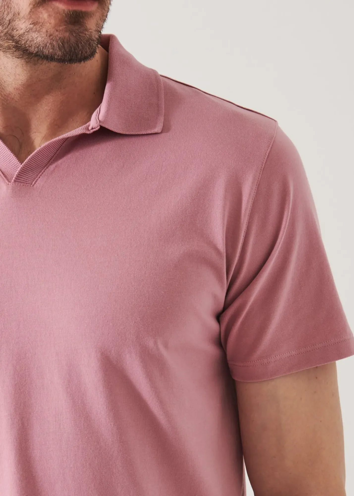PATRICK ASSARAF Pima Cotton Stretch Open Polo|Men Polos