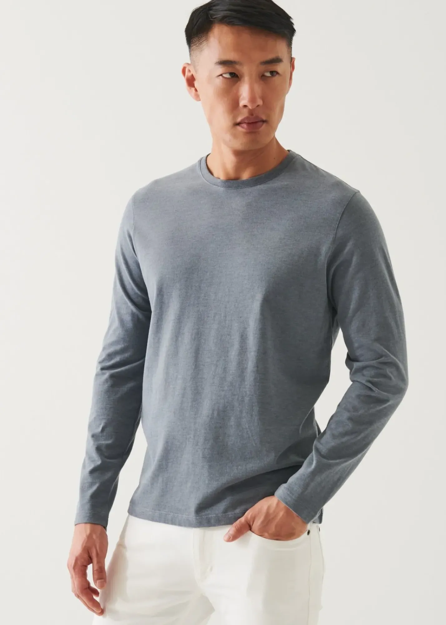 PATRICK ASSARAF Pima Cotton Stretch Overdye T-Shirt|Men T-Shirts