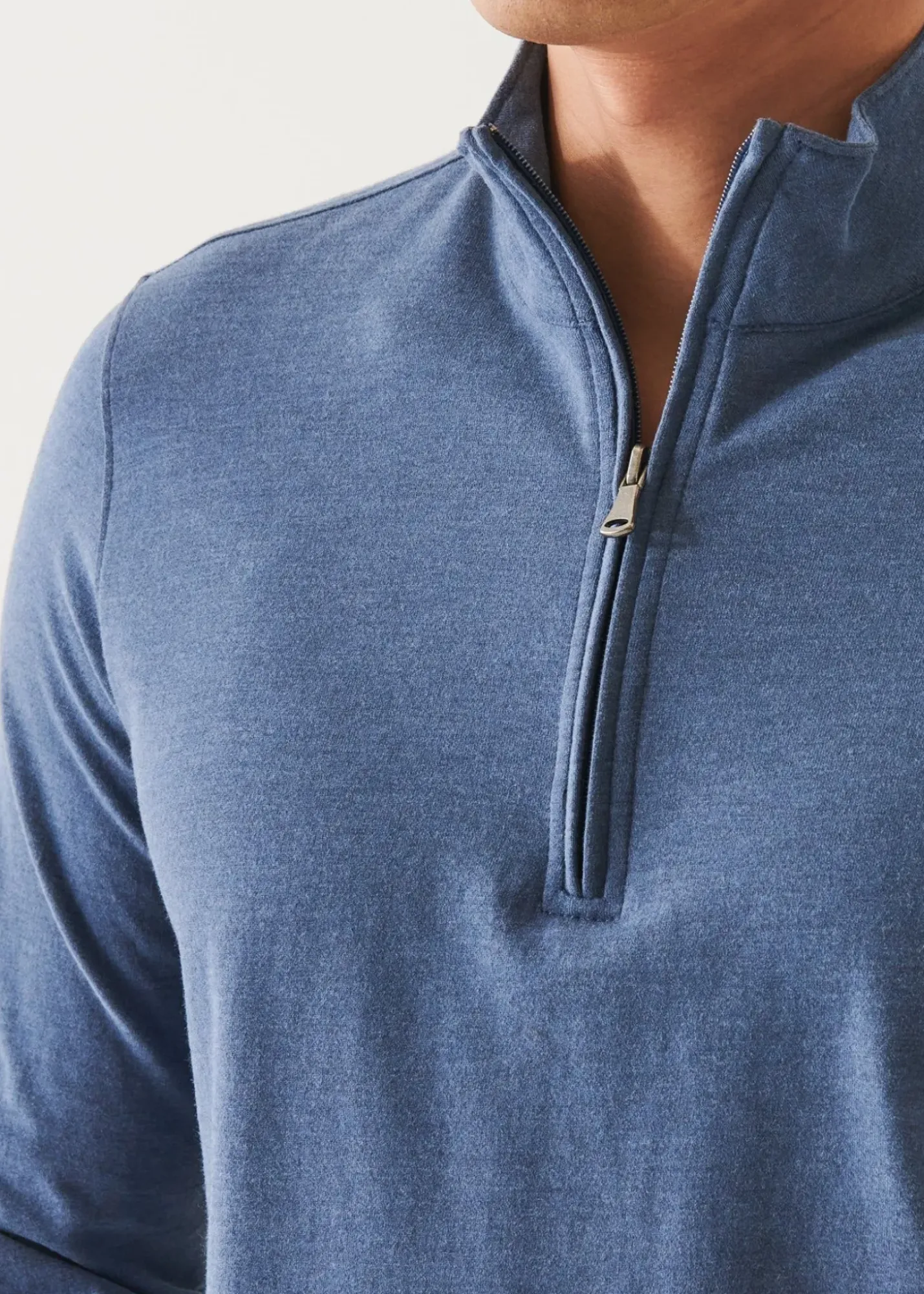 PATRICK ASSARAF Pima Cotton Stretch Overdye Quarter Zip|Men Sweatshirts & Hoodies