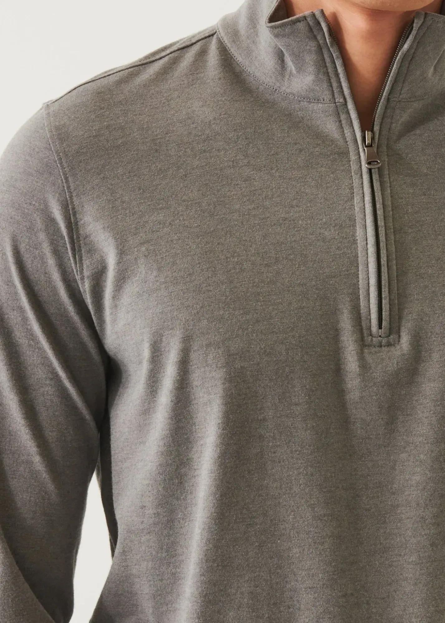 PATRICK ASSARAF Pima Cotton Stretch Overdye Quarter Zip|Men Sweatshirts & Hoodies