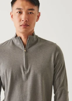 PATRICK ASSARAF Pima Cotton Stretch Overdye Quarter Zip|Men Sweatshirts & Hoodies