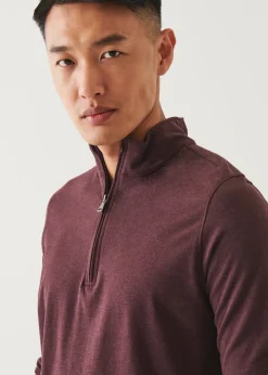 PATRICK ASSARAF Pima Cotton Stretch Overdye Quarter Zip|Men Sweatshirts & Hoodies