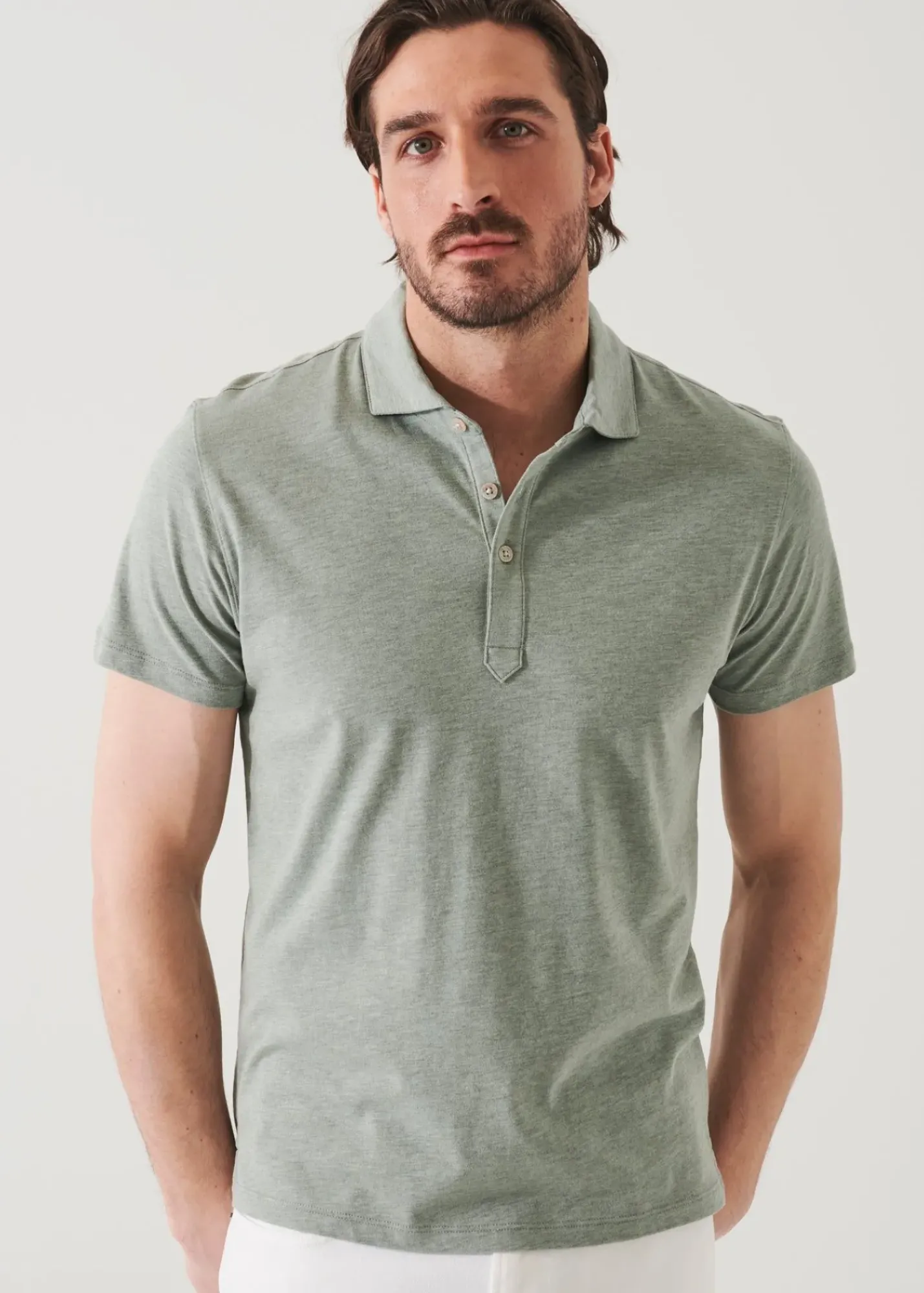 PATRICK ASSARAF Pima Cotton Stretch Overdye Polo|Men Polos