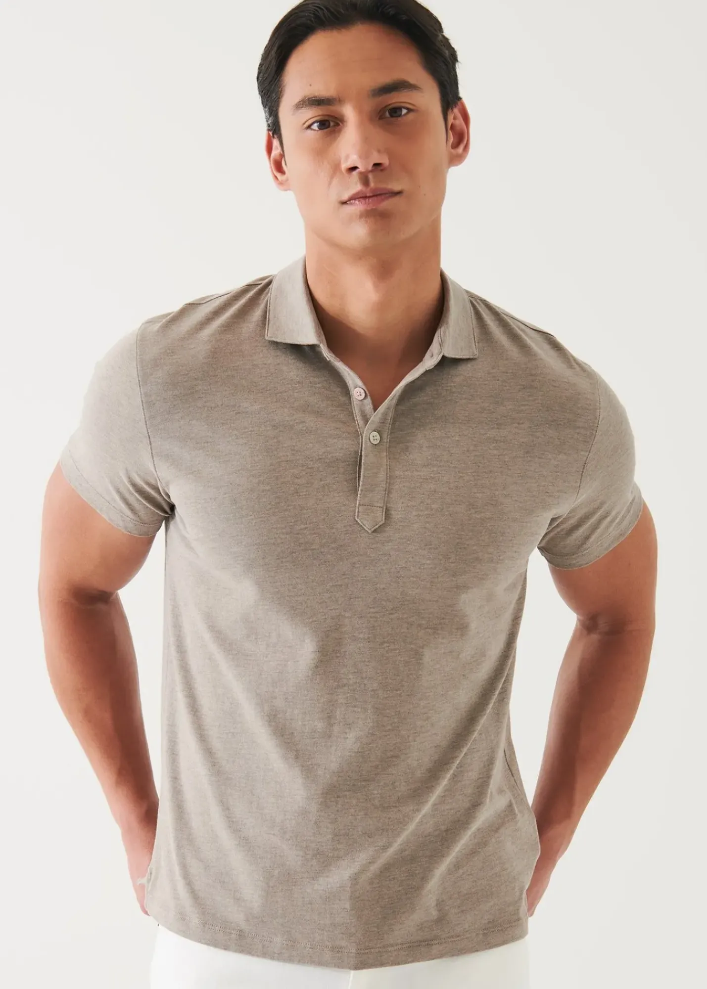 PATRICK ASSARAF Pima Cotton Stretch Overdye Polo|Men Polos