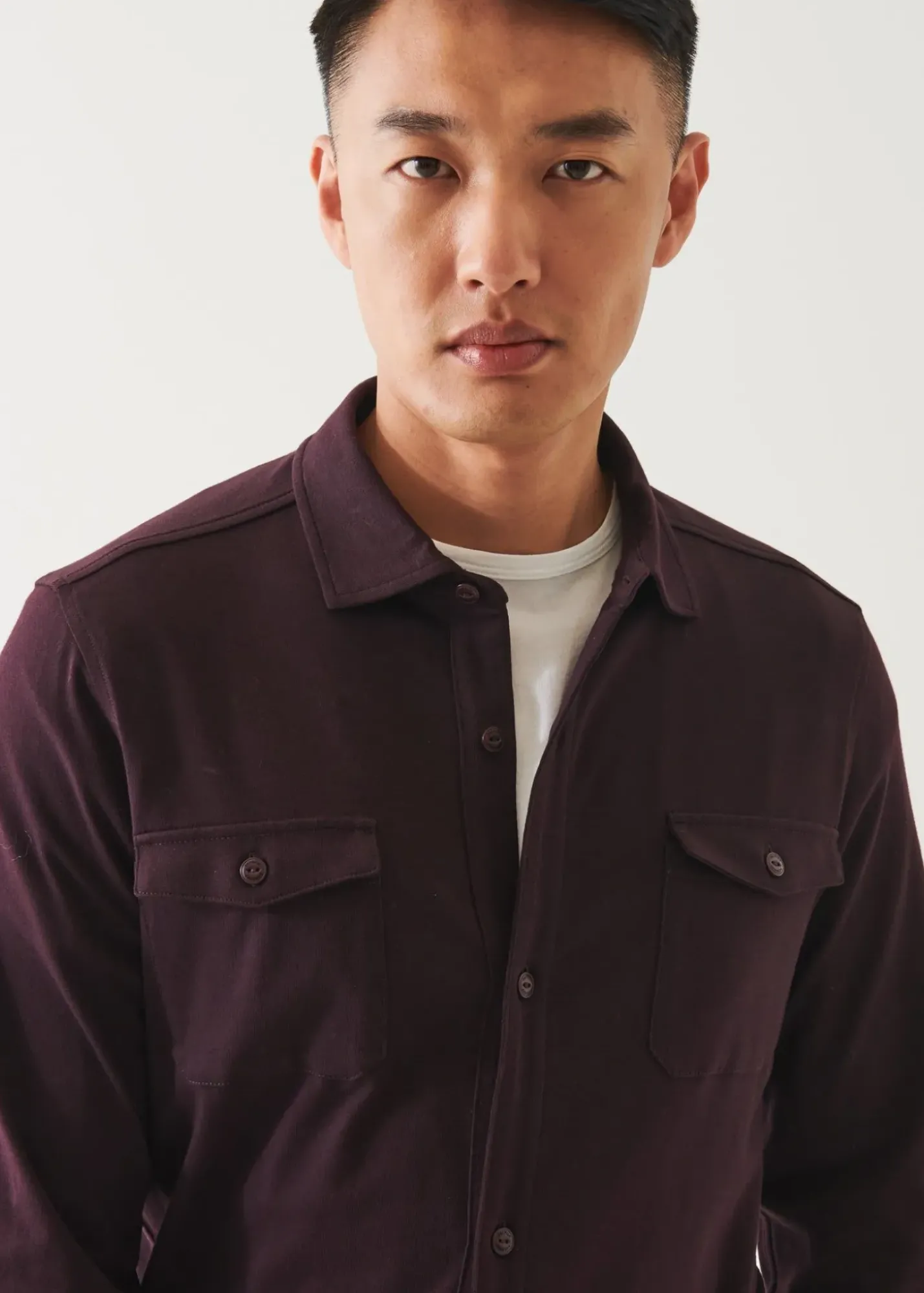 PATRICK ASSARAF Pima Cotton Stretch Overshirt|Men Shirt Jackets