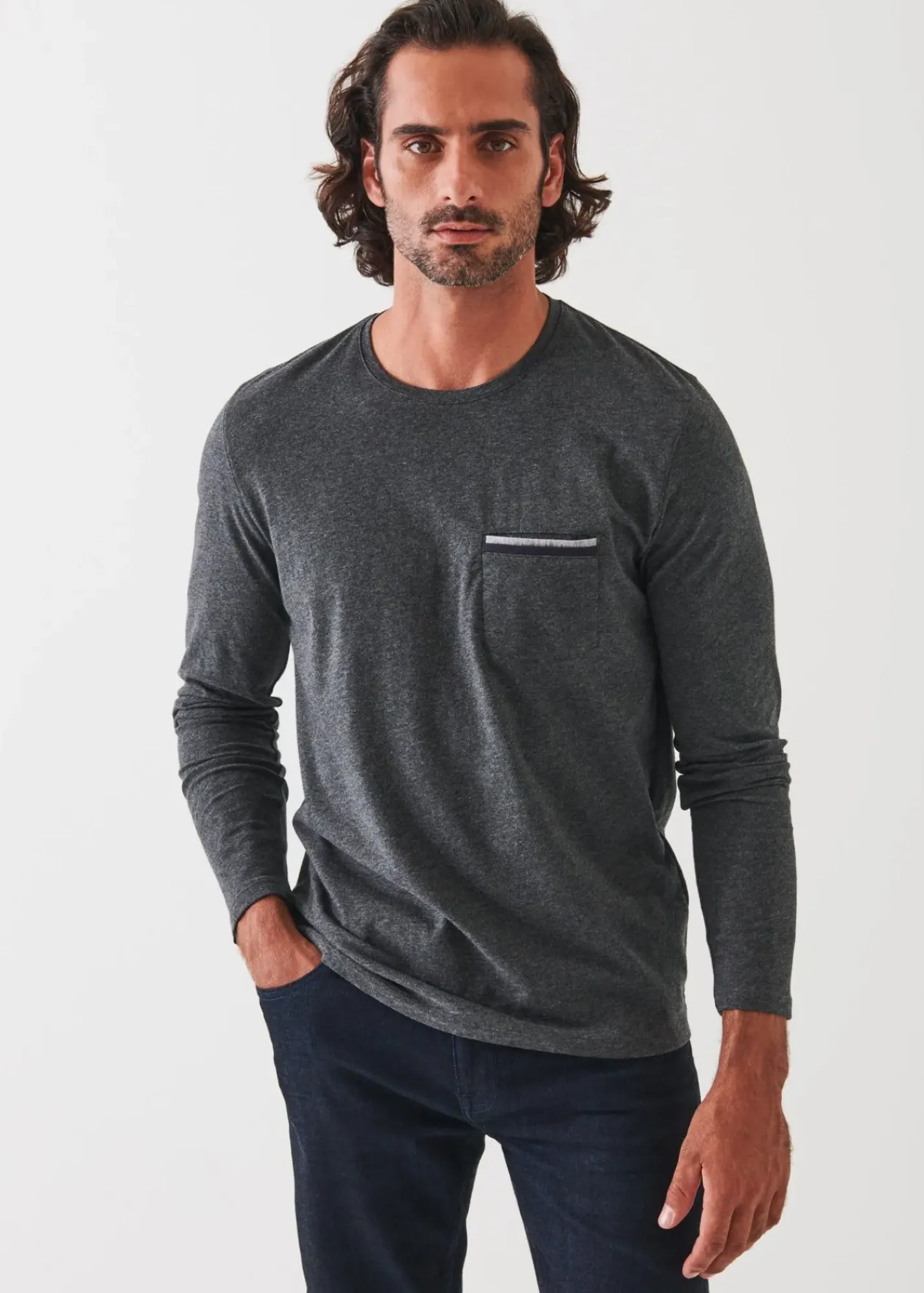 PATRICK ASSARAF Pima Cotton Stretch Pocket T-Shirt|Men T-Shirts