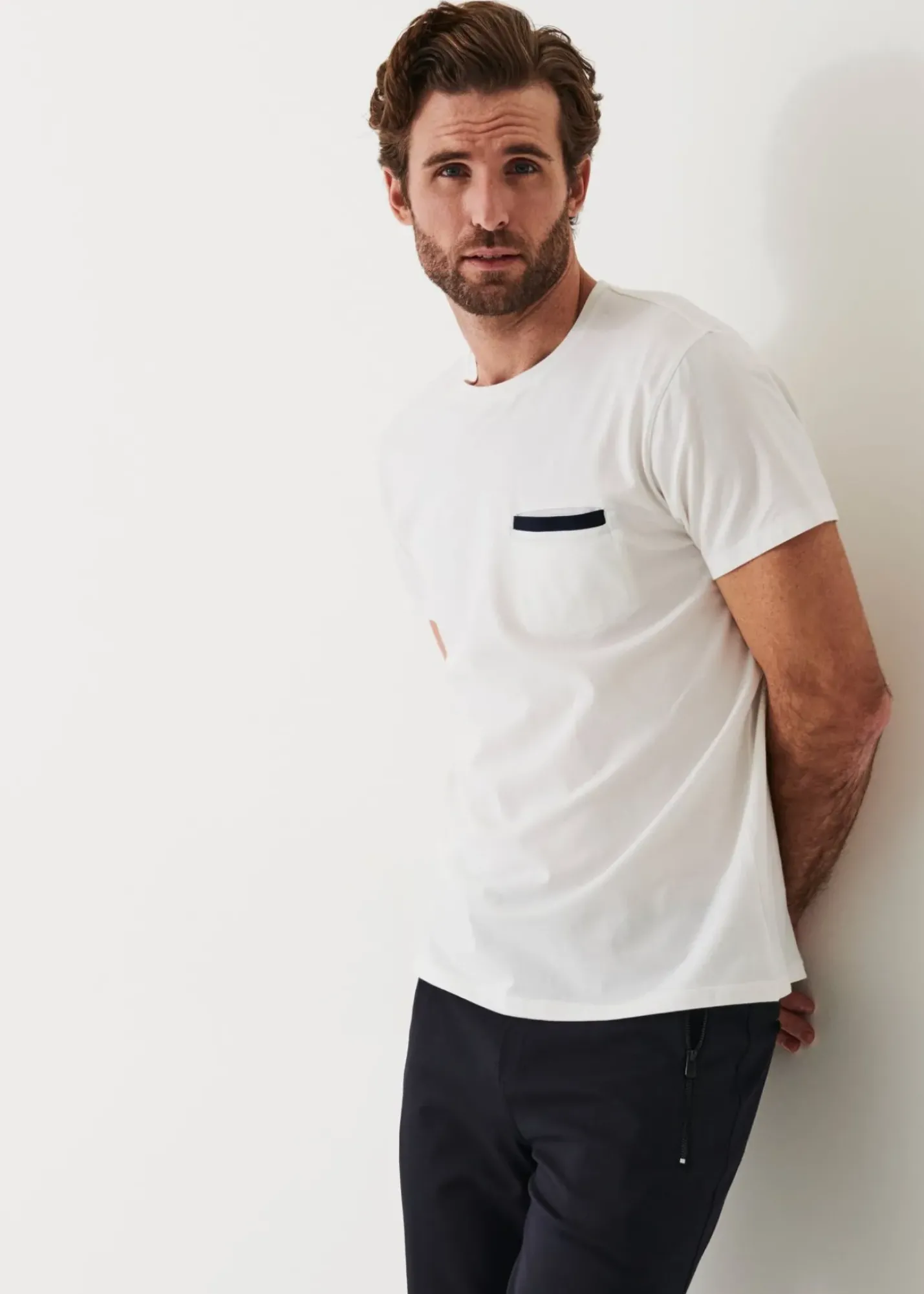 PATRICK ASSARAF Pima Cotton Stretch Pocket T-Shirt|Men T-Shirts