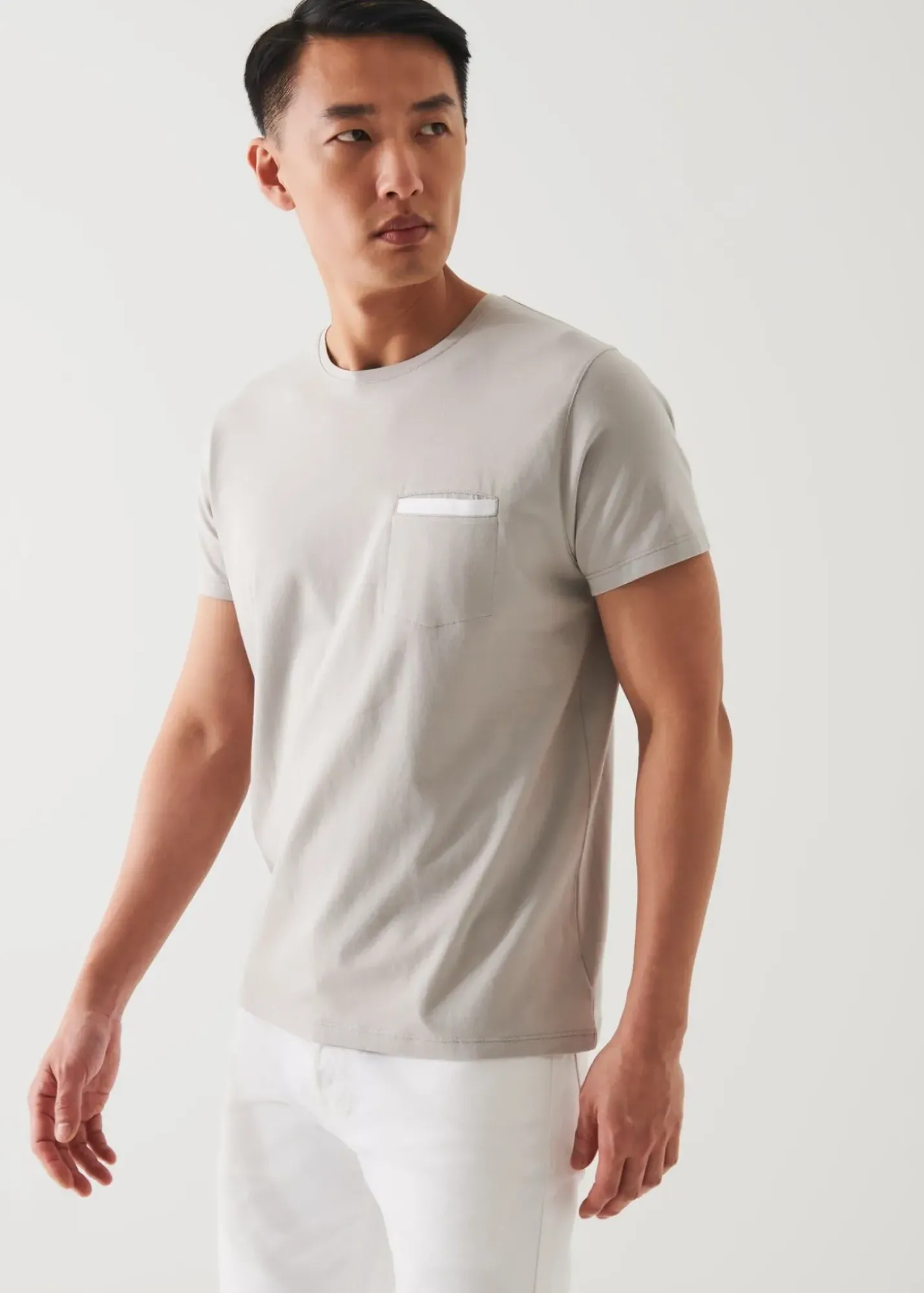 PATRICK ASSARAF Pima Cotton Stretch Pocket T-Shirt|Men T-Shirts