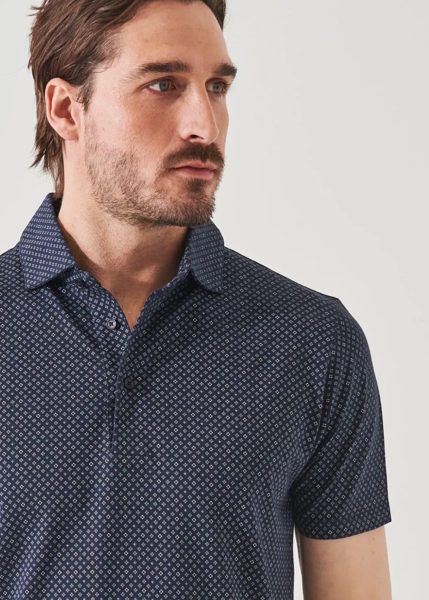 PATRICK ASSARAF Pima Cotton Stretch Printed Polo|Men Polos