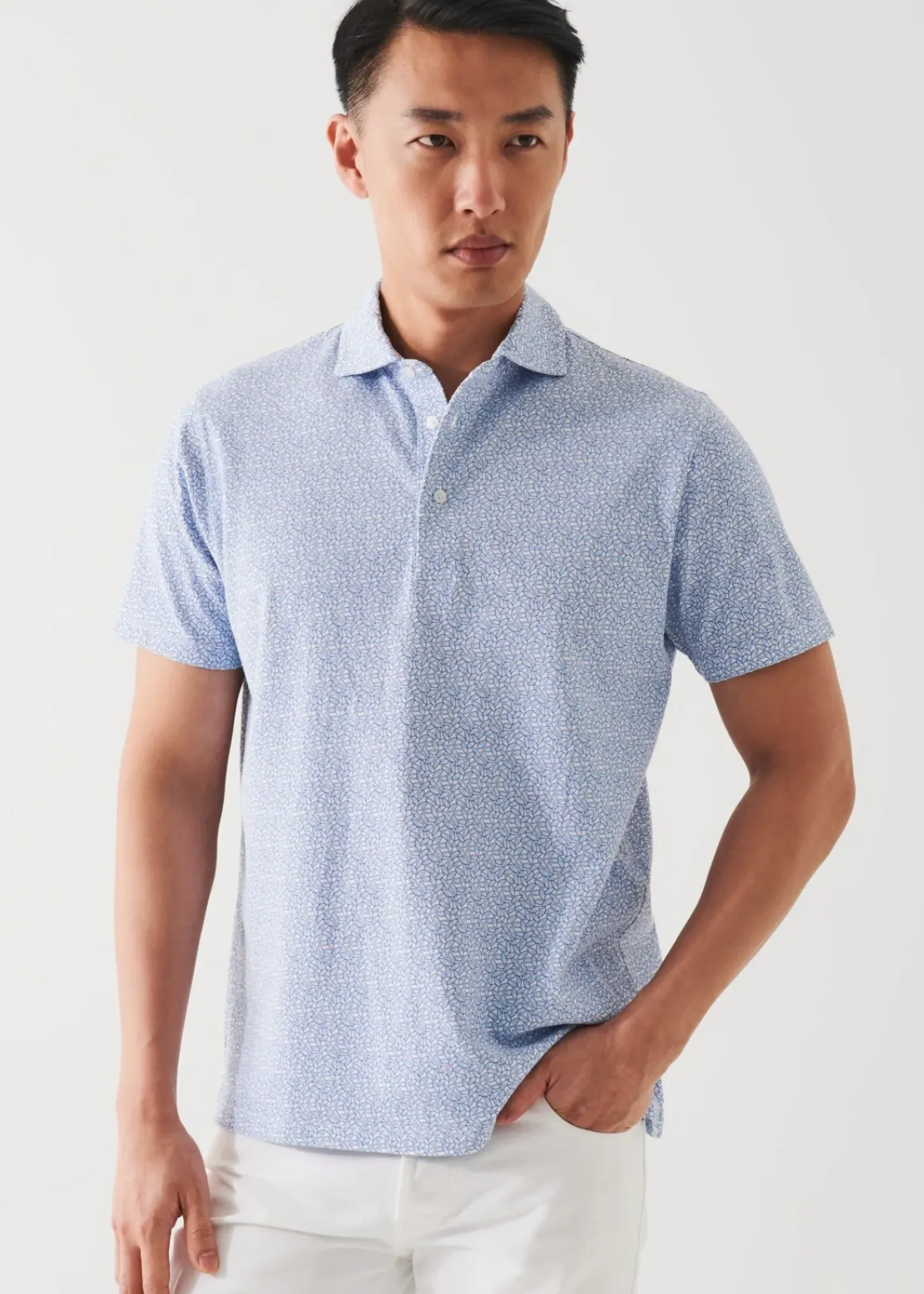 PATRICK ASSARAF Pima Cotton Stretch Printed Polo|Men Polos