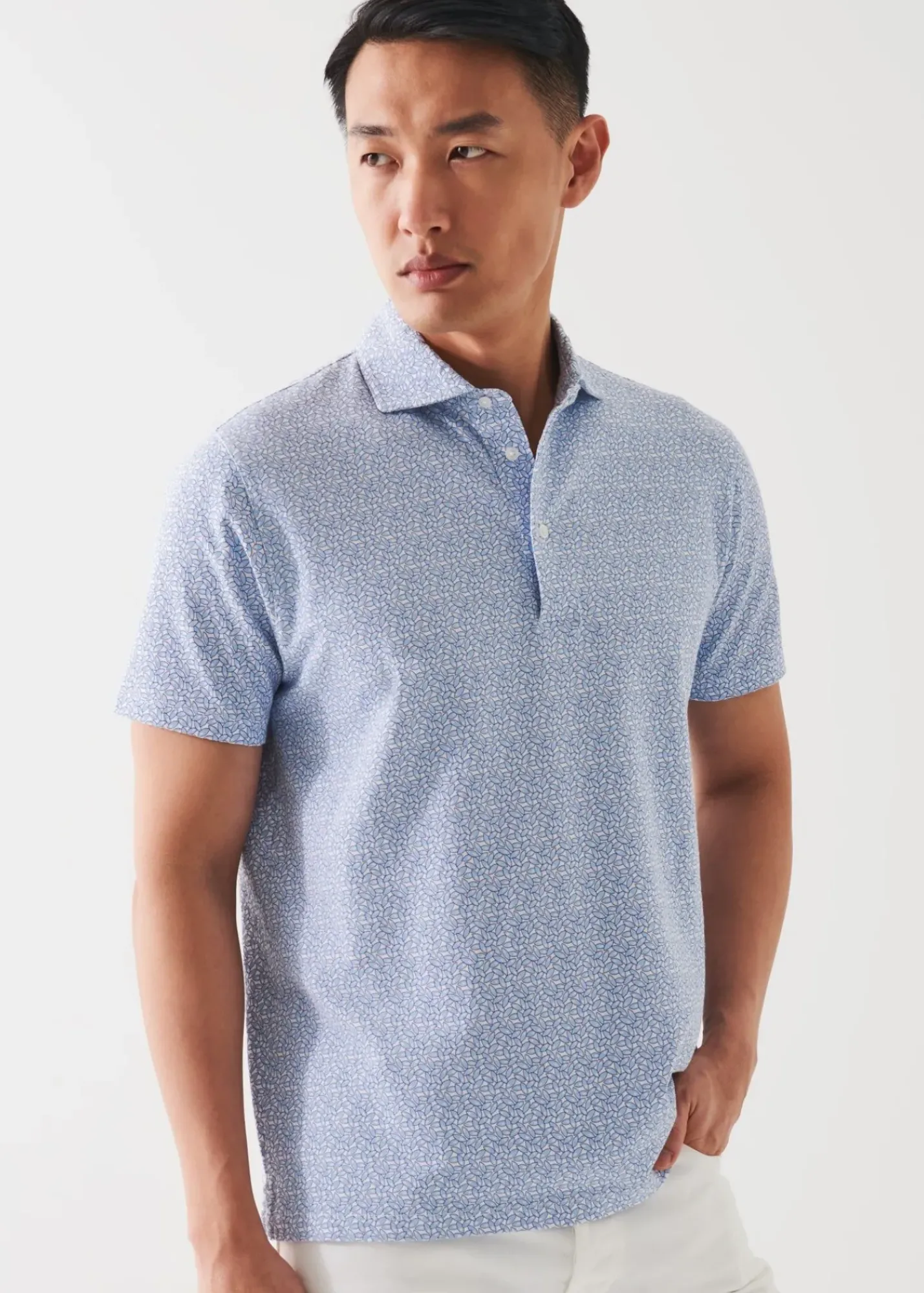 PATRICK ASSARAF Pima Cotton Stretch Printed Polo|Men Polos