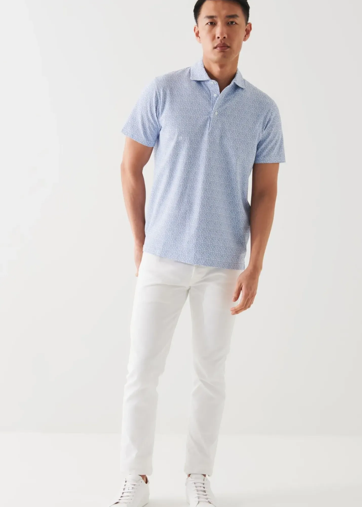 PATRICK ASSARAF Pima Cotton Stretch Printed Polo|Men Polos