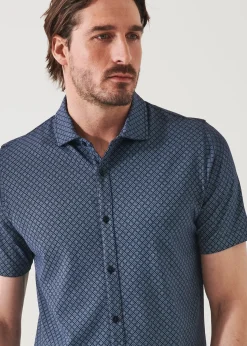 PATRICK ASSARAF Pima Cotton Stretch Printed Shirt|Men Shirts