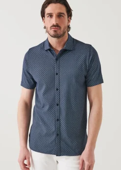 PATRICK ASSARAF Pima Cotton Stretch Printed Shirt|Men Shirts