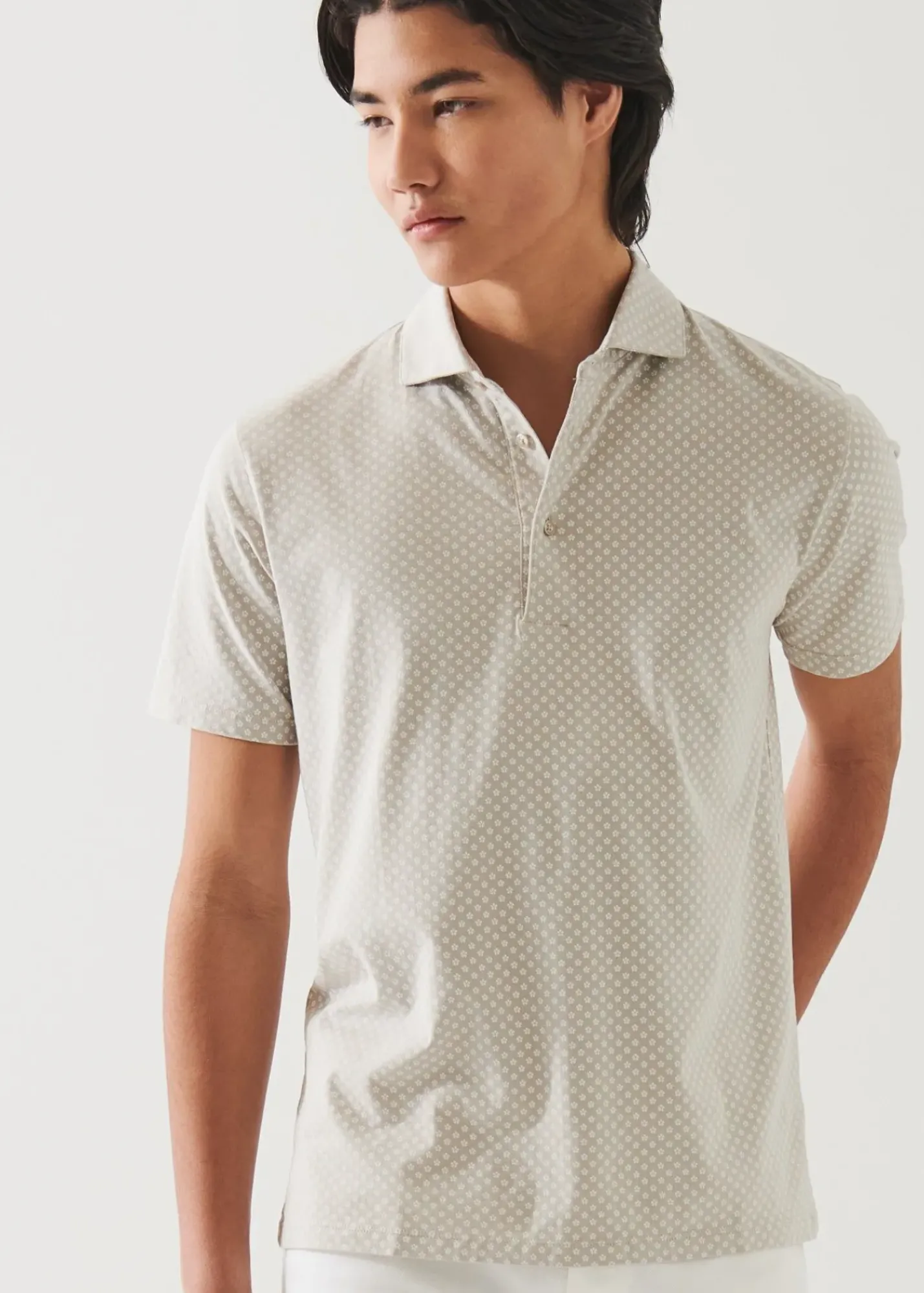 PATRICK ASSARAF Pima Cotton Stretch Printed Polo|Men Polos