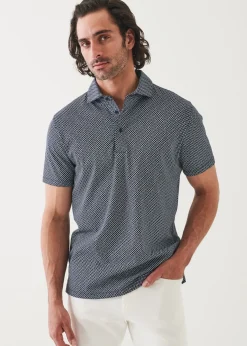 PATRICK ASSARAF Pima Cotton Stretch Printed Polo|Men Polos