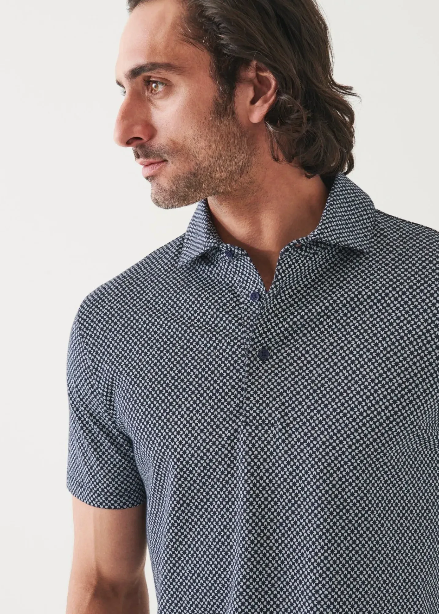 PATRICK ASSARAF Pima Cotton Stretch Printed Polo|Men Polos