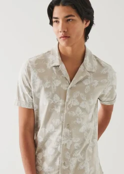 PATRICK ASSARAF Pima Cotton Stretch Printed Camp Shirt|Men Shirts
