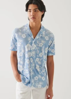 PATRICK ASSARAF Pima Cotton Stretch Printed Camp Shirt|Men Shirts