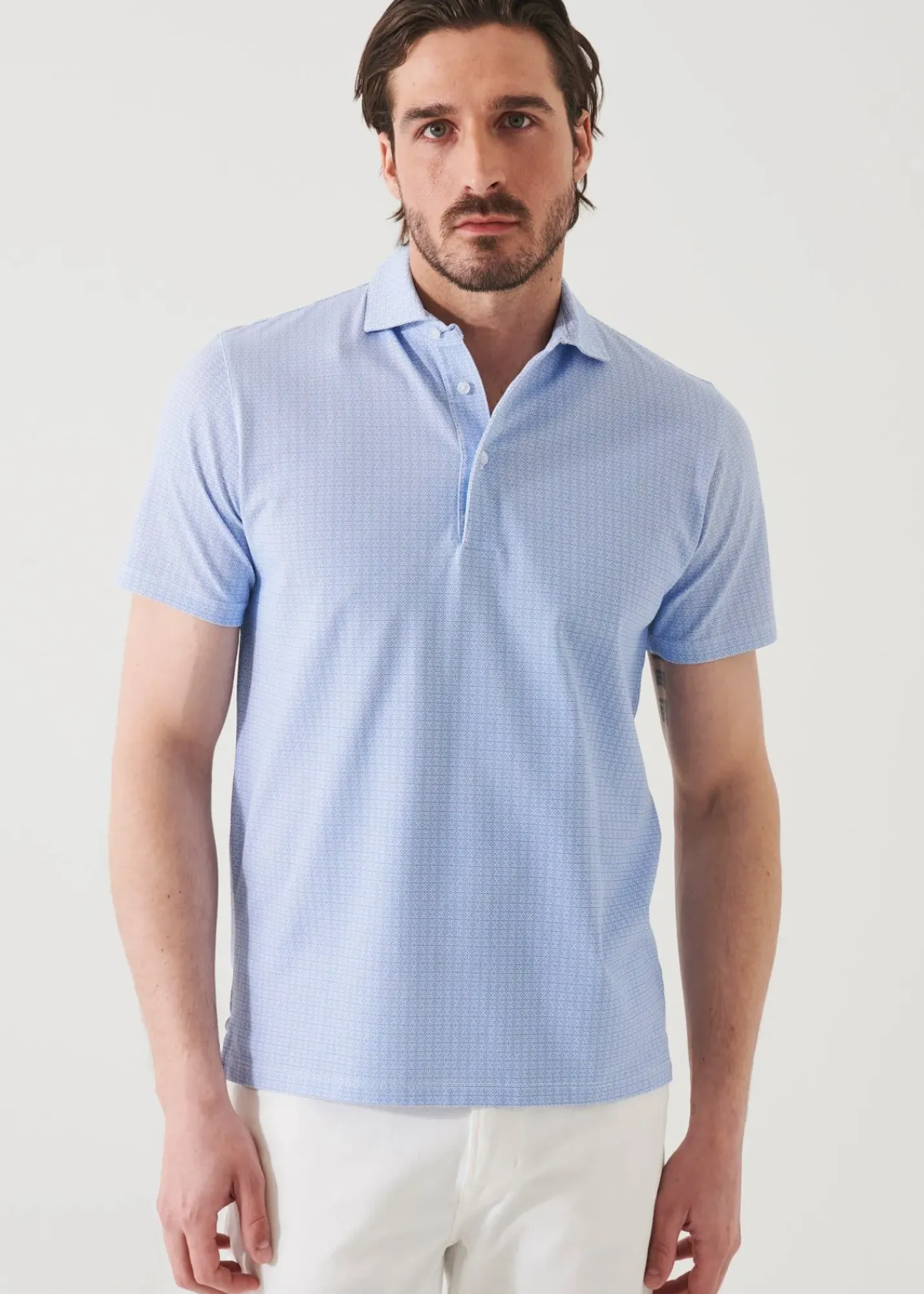 PATRICK ASSARAF Pima Cotton Stretch Printed Polo|Men Polos