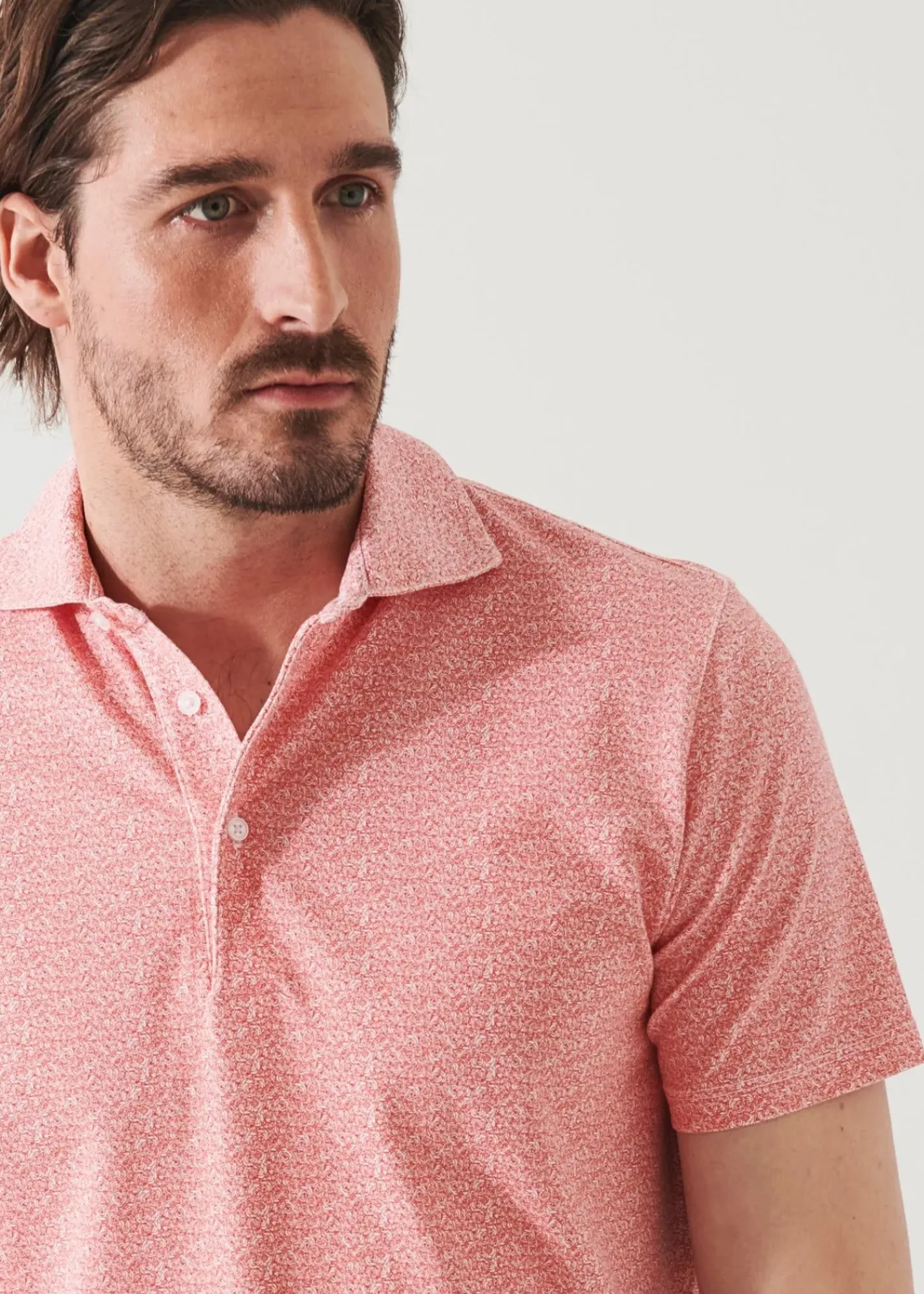 PATRICK ASSARAF Pima Cotton Stretch Printed Polo|Men Polos