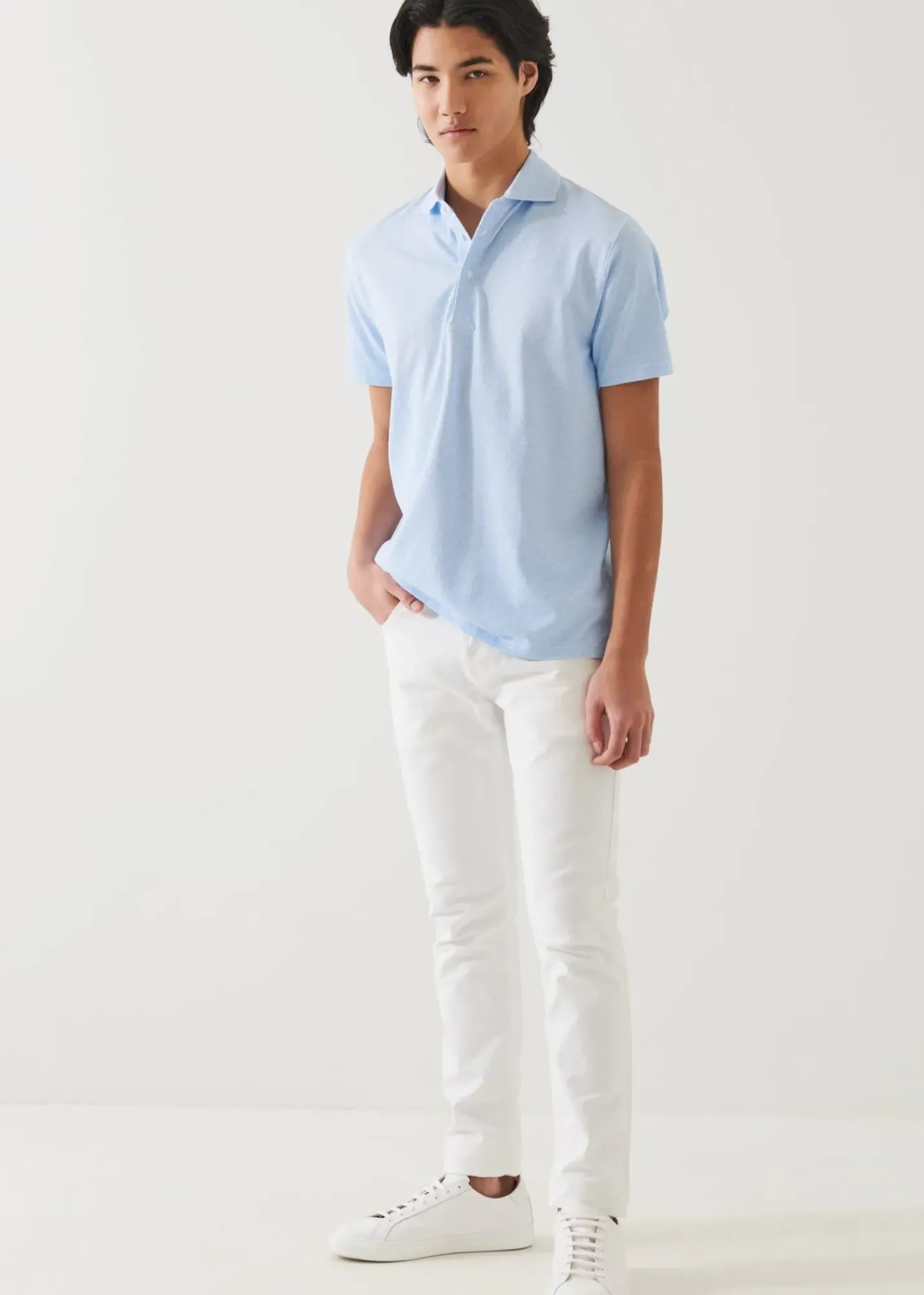 PATRICK ASSARAF Pima Cotton Stretch Printed Polo|Men Polos