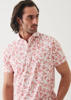 PATRICK ASSARAF Pima Cotton Stretch Printed Polo|Men Polos