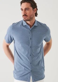PATRICK ASSARAF Pima Cotton Stretch Printed Shirt|Men Shirts