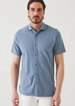 PATRICK ASSARAF Pima Cotton Stretch Printed Shirt|Men Shirts