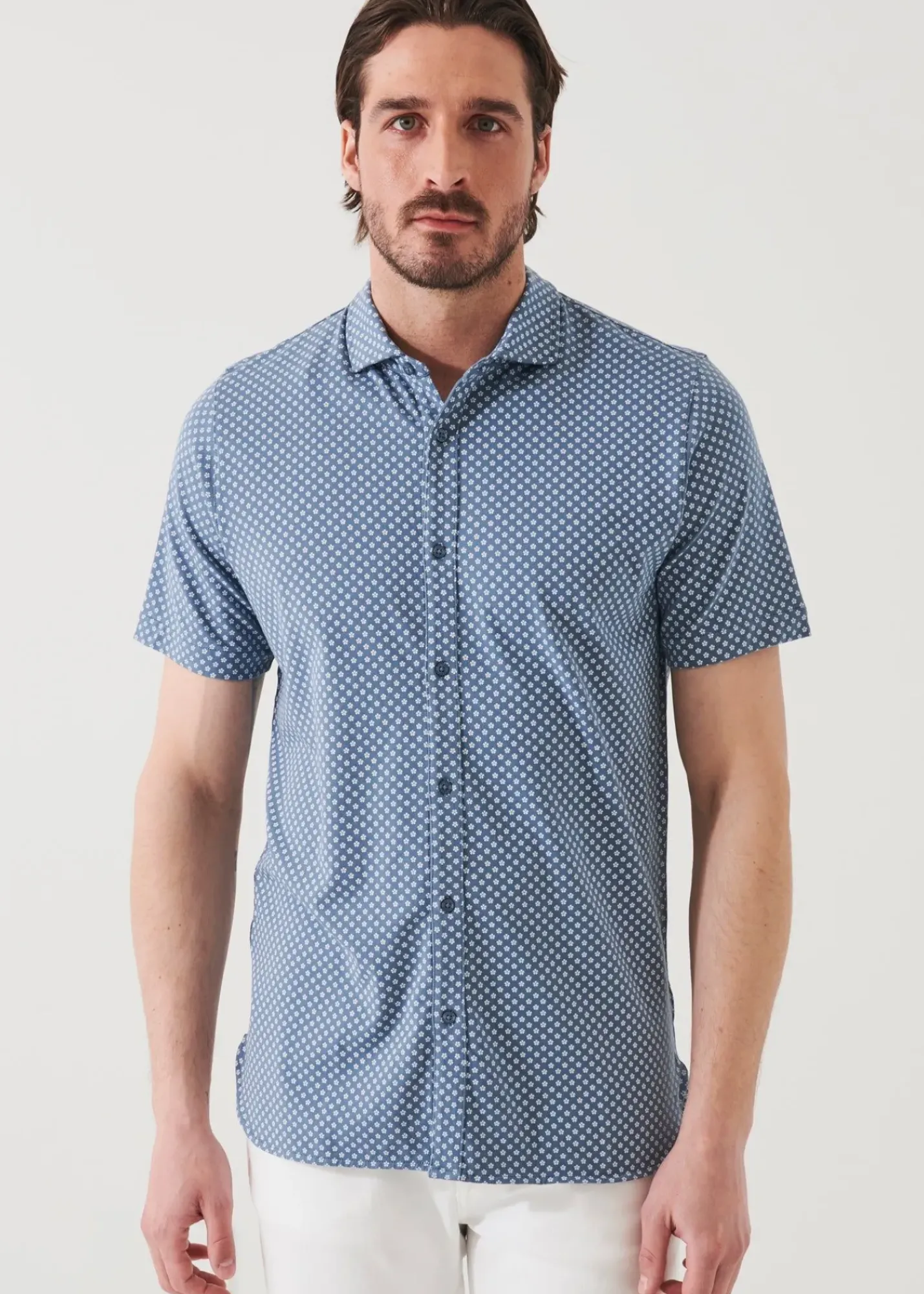 PATRICK ASSARAF Pima Cotton Stretch Printed Shirt|Men Shirts