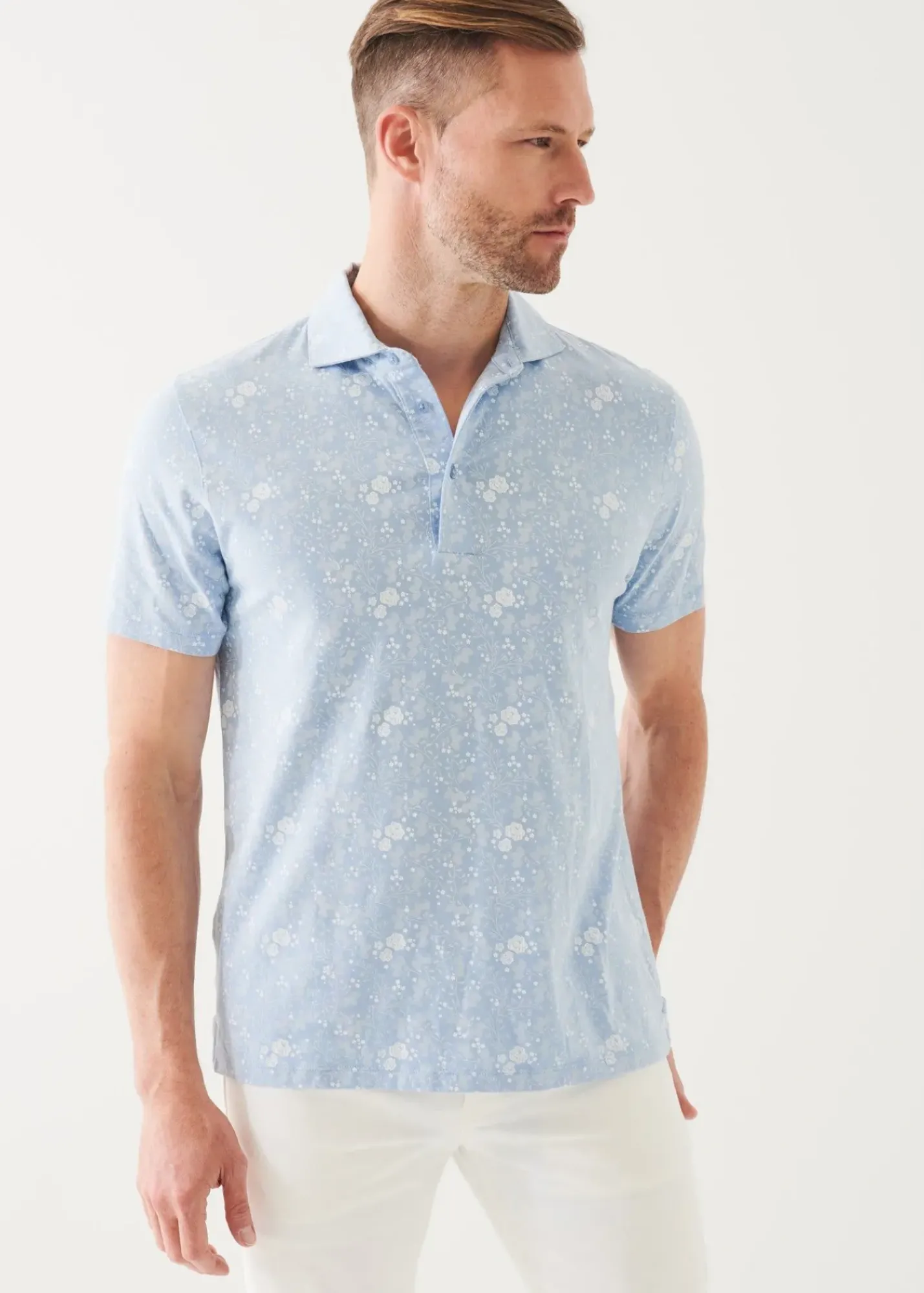 PATRICK ASSARAF Pima Cotton Stretch Printed Polo|Men Polos