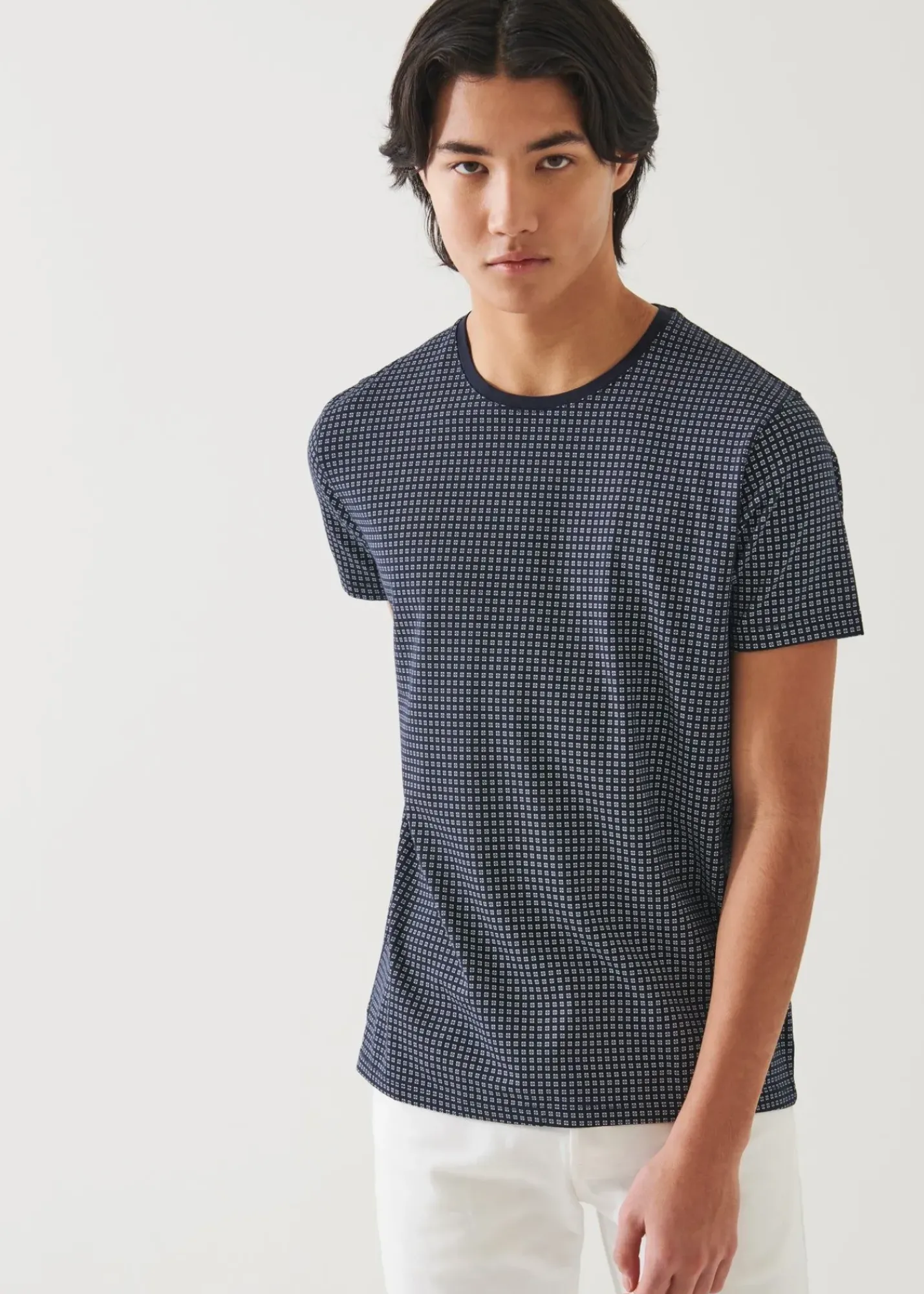 PATRICK ASSARAF Pima Cotton Stretch Printed T-Shirt|Men T-Shirts