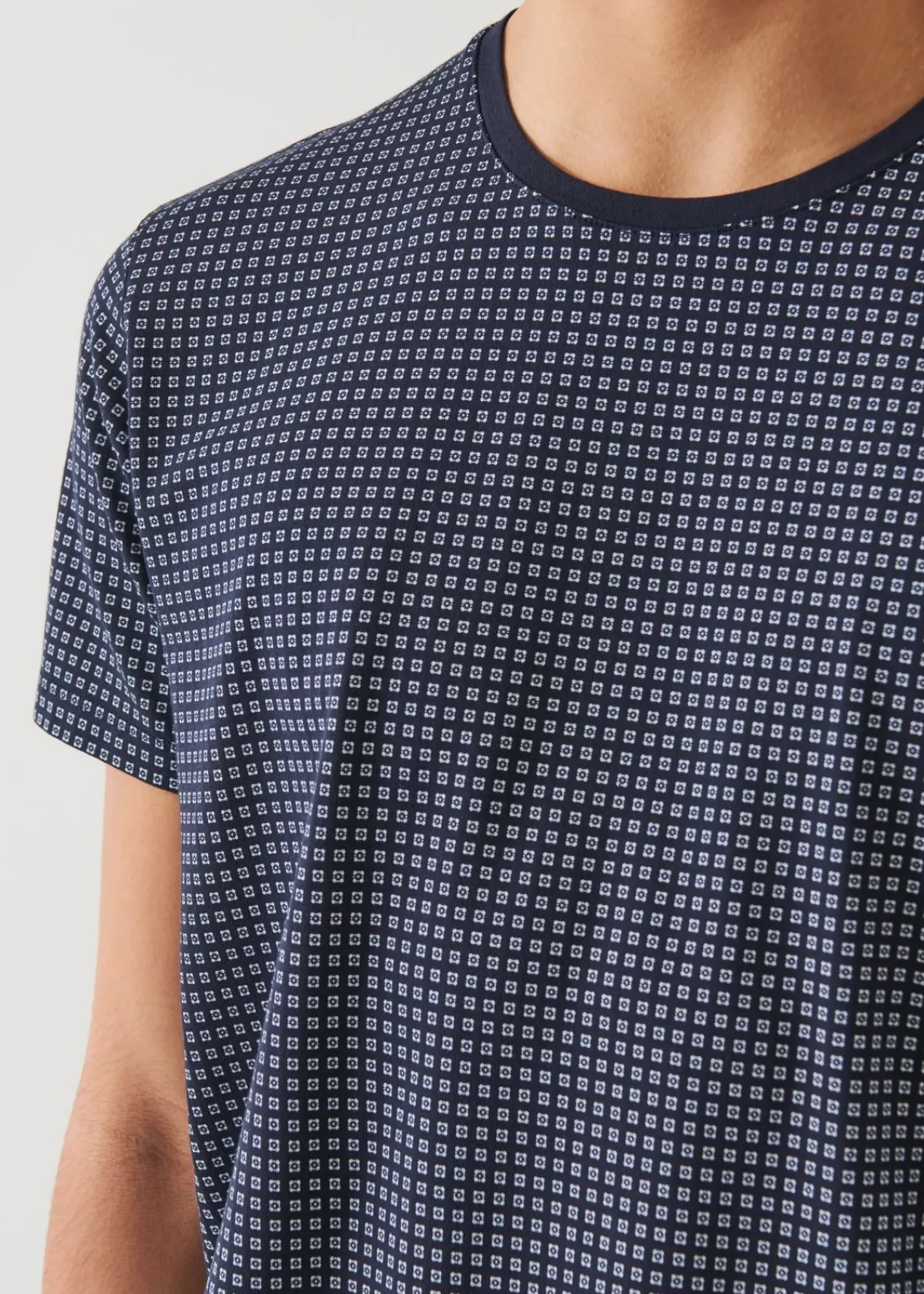 PATRICK ASSARAF Pima Cotton Stretch Printed T-Shirt|Men T-Shirts