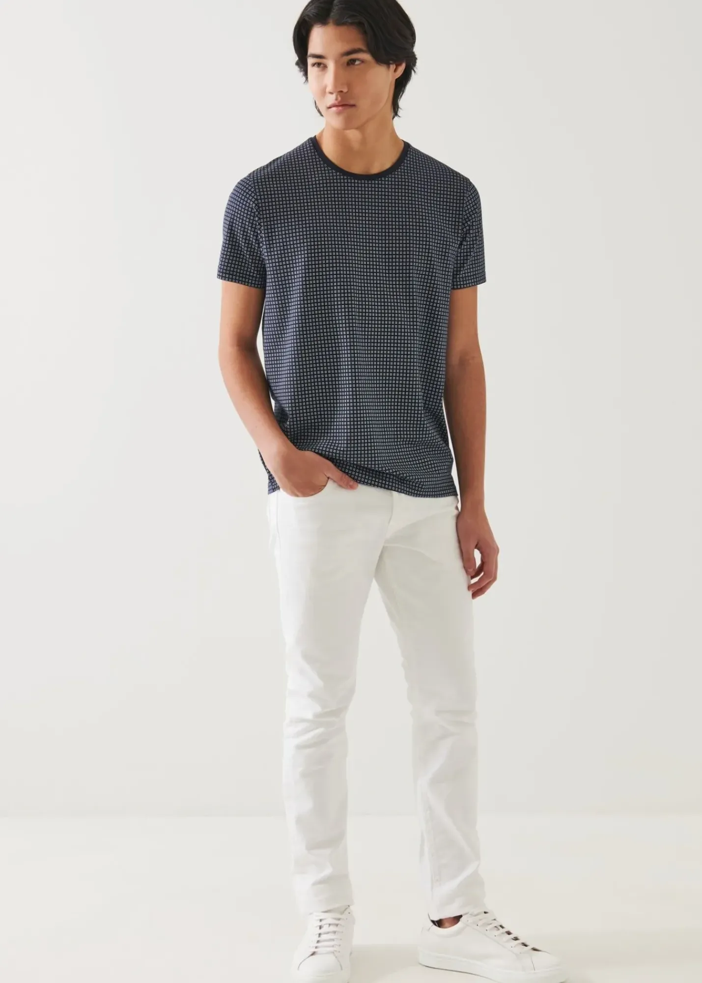 PATRICK ASSARAF Pima Cotton Stretch Printed T-Shirt|Men T-Shirts