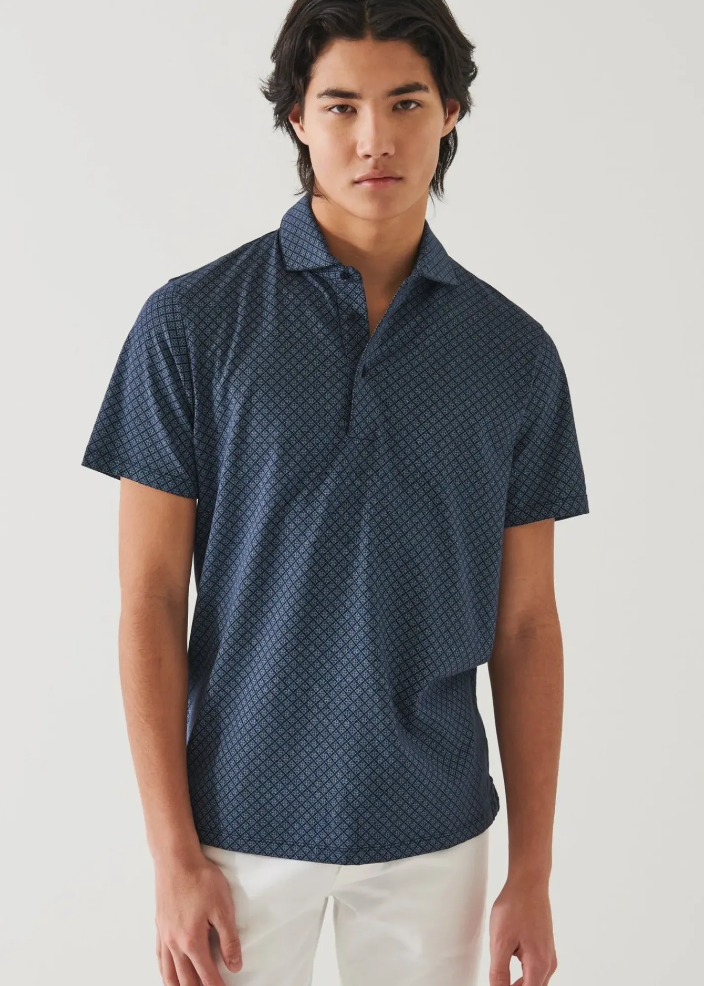 PATRICK ASSARAF Pima Cotton Stretch Printed Polo|Men Polos