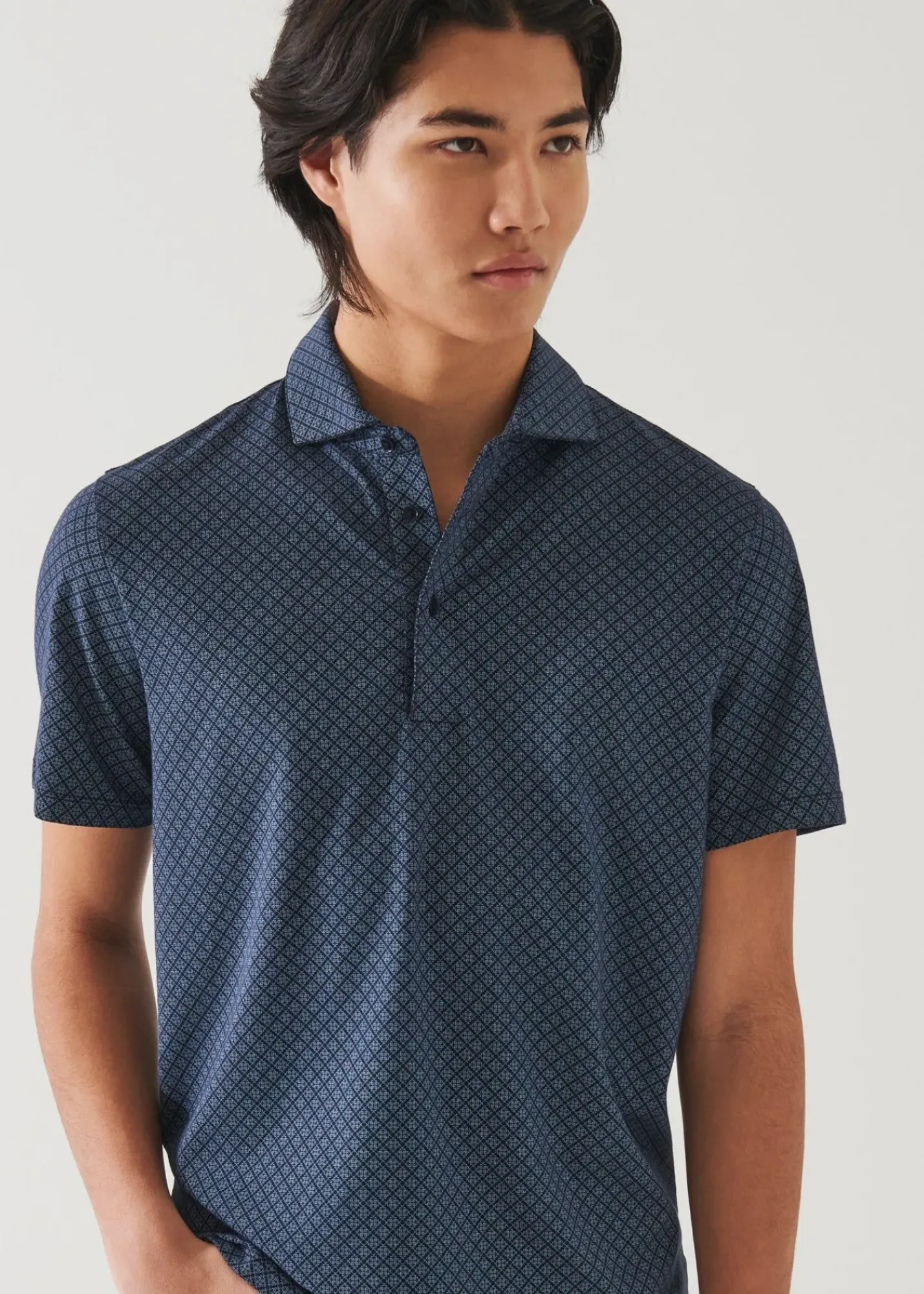 PATRICK ASSARAF Pima Cotton Stretch Printed Polo|Men Polos