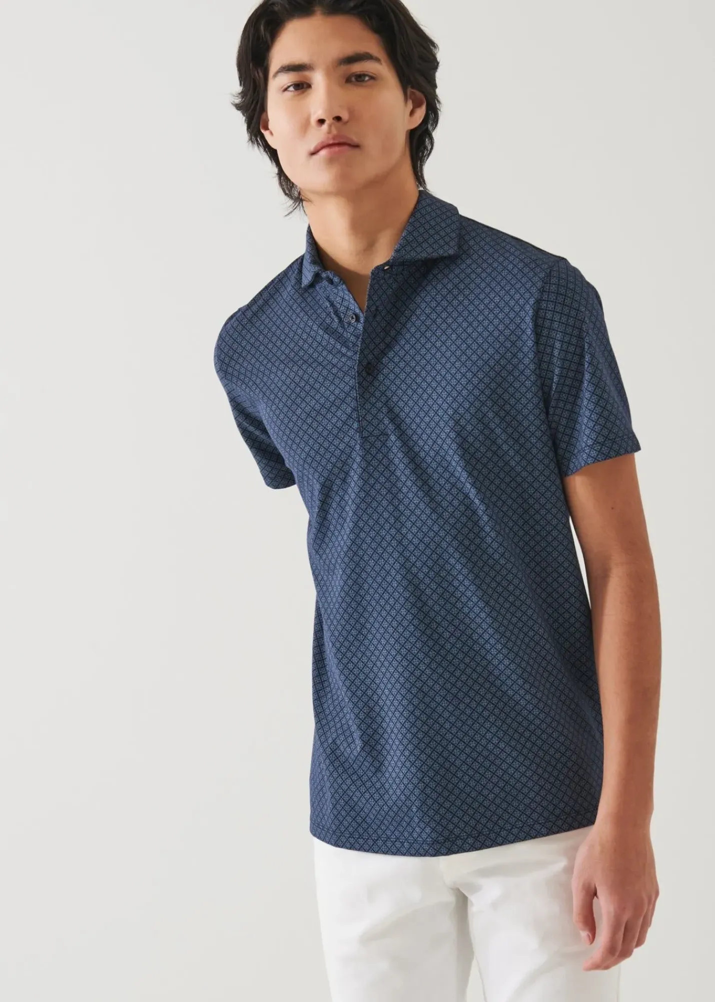 PATRICK ASSARAF Pima Cotton Stretch Printed Polo|Men Polos