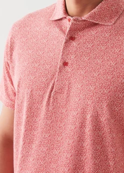 PATRICK ASSARAF Pima Cotton Stretch Printed Polo|Men Knitwear