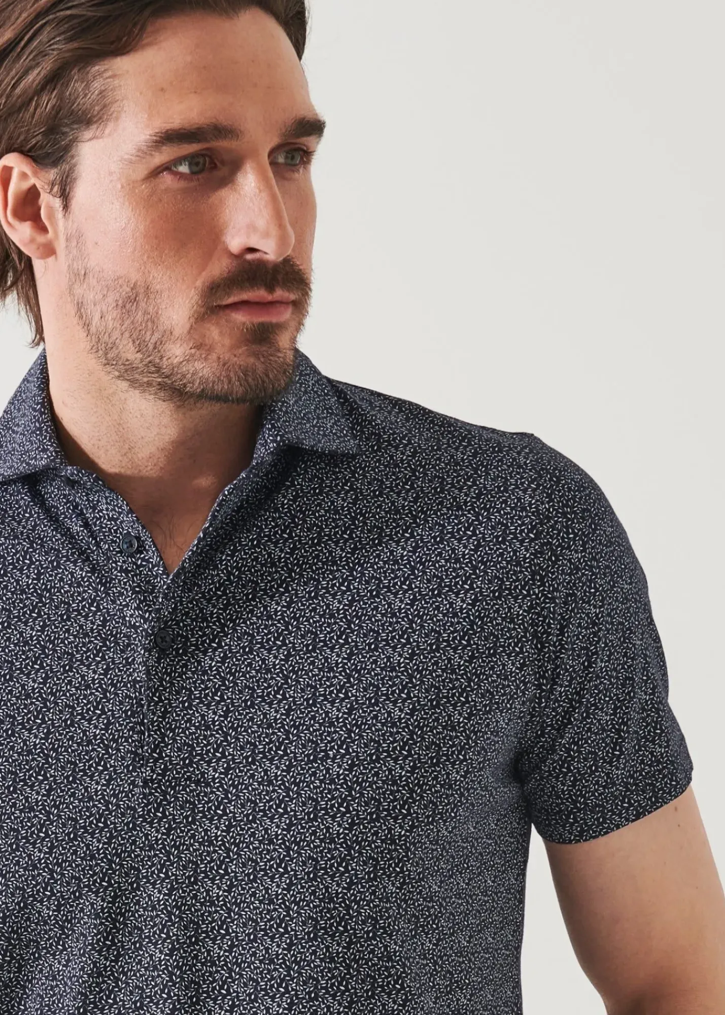PATRICK ASSARAF Pima Cotton Stretch Printed Polo|Men Polos