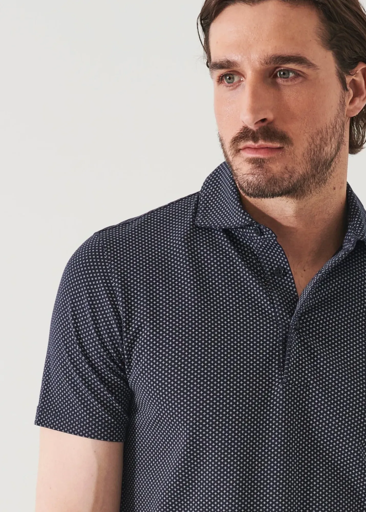 PATRICK ASSARAF Pima Cotton Stretch Printed Polo|Men Polos