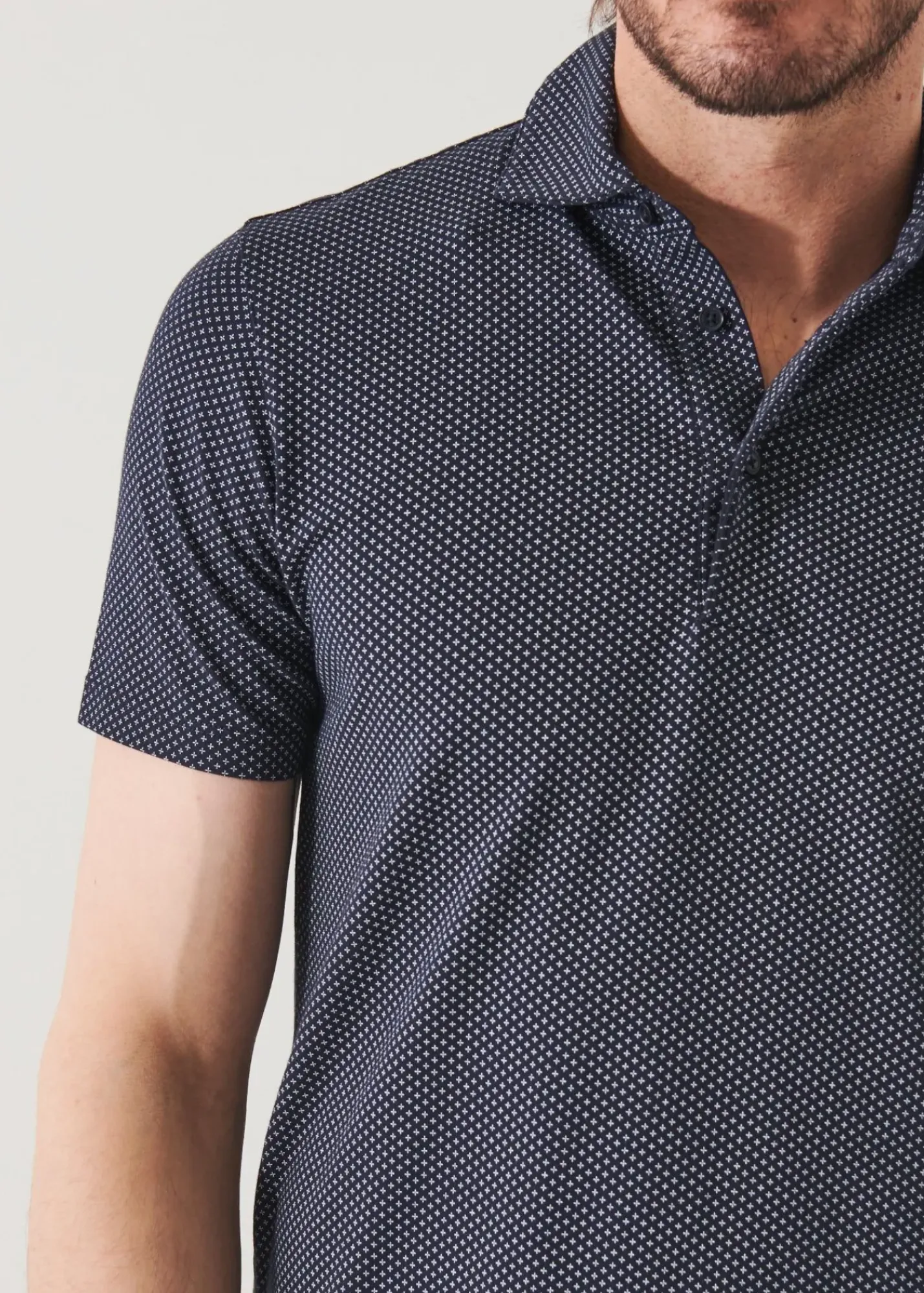 PATRICK ASSARAF Pima Cotton Stretch Printed Polo|Men Polos
